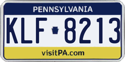 PA license plate KLF8213