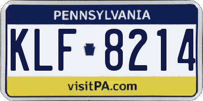 PA license plate KLF8214