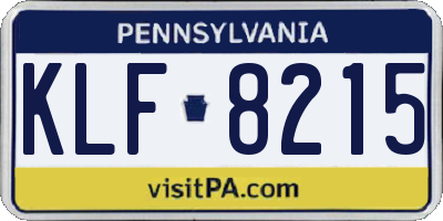 PA license plate KLF8215