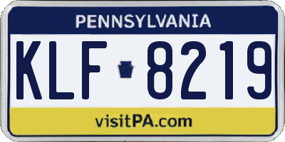 PA license plate KLF8219
