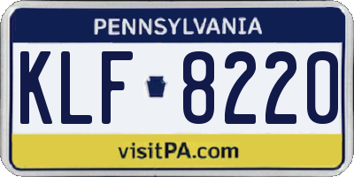 PA license plate KLF8220