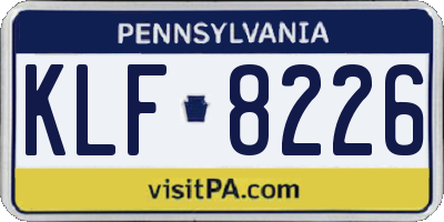 PA license plate KLF8226