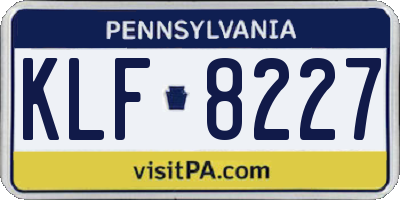 PA license plate KLF8227