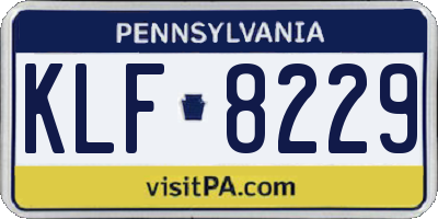 PA license plate KLF8229