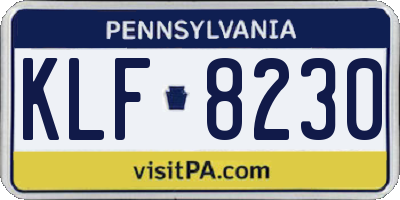 PA license plate KLF8230
