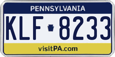 PA license plate KLF8233