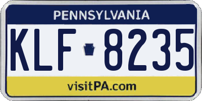 PA license plate KLF8235