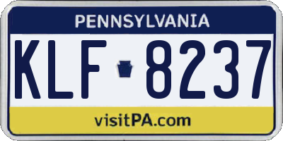 PA license plate KLF8237