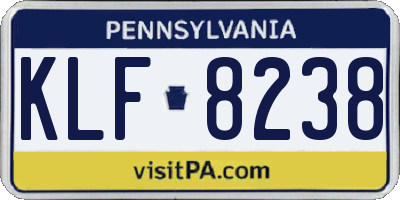 PA license plate KLF8238