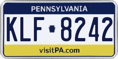 PA license plate KLF8242