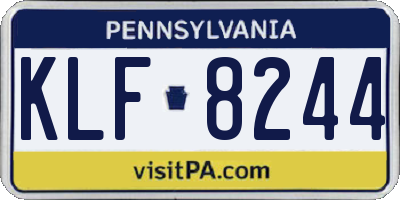 PA license plate KLF8244