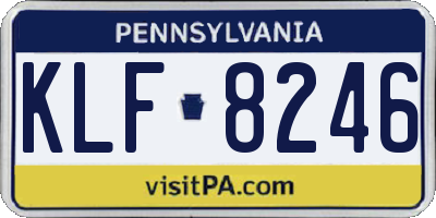 PA license plate KLF8246