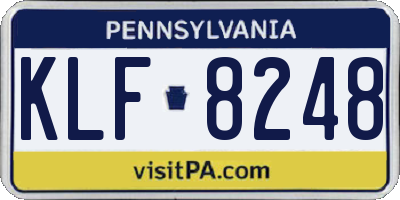 PA license plate KLF8248