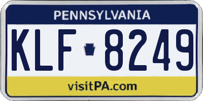 PA license plate KLF8249