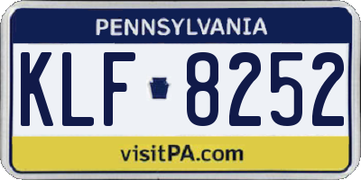 PA license plate KLF8252