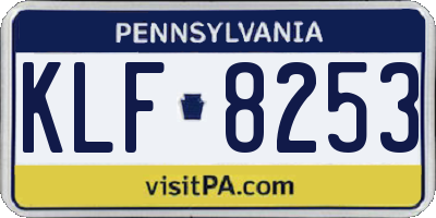 PA license plate KLF8253
