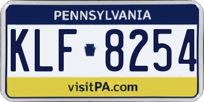 PA license plate KLF8254