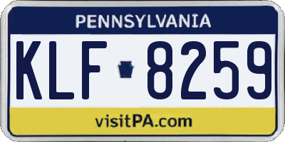 PA license plate KLF8259