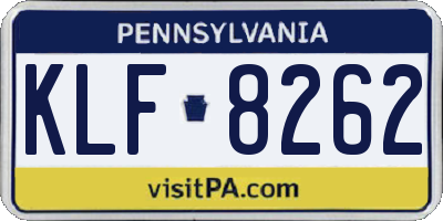 PA license plate KLF8262