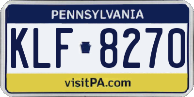 PA license plate KLF8270
