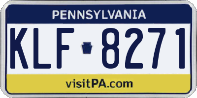 PA license plate KLF8271