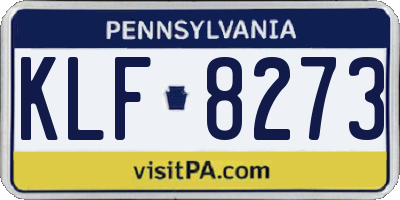 PA license plate KLF8273