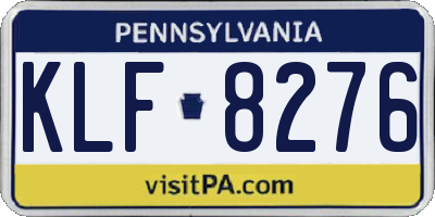 PA license plate KLF8276