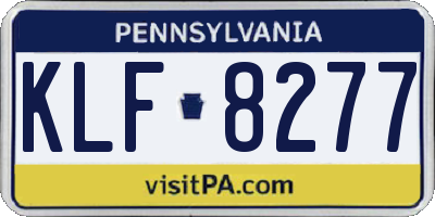 PA license plate KLF8277