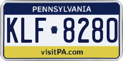 PA license plate KLF8280
