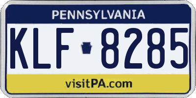 PA license plate KLF8285