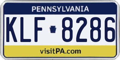 PA license plate KLF8286