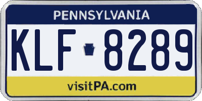 PA license plate KLF8289