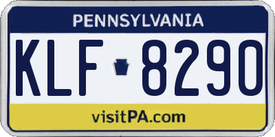 PA license plate KLF8290