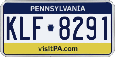 PA license plate KLF8291