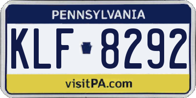 PA license plate KLF8292