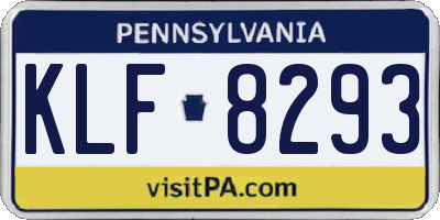 PA license plate KLF8293