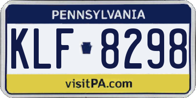 PA license plate KLF8298
