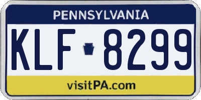 PA license plate KLF8299