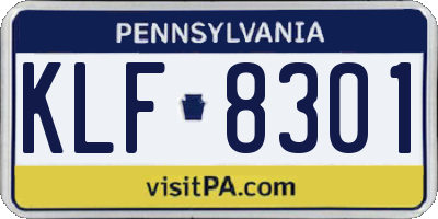 PA license plate KLF8301