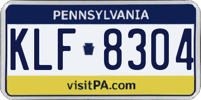 PA license plate KLF8304