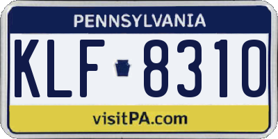 PA license plate KLF8310