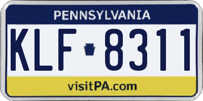 PA license plate KLF8311