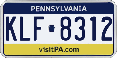 PA license plate KLF8312