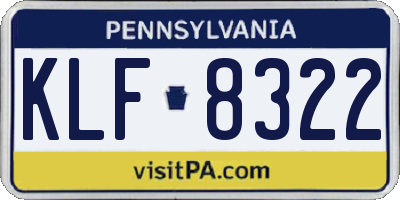 PA license plate KLF8322