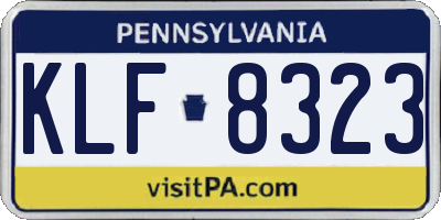 PA license plate KLF8323