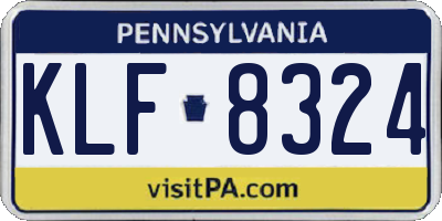 PA license plate KLF8324