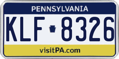 PA license plate KLF8326