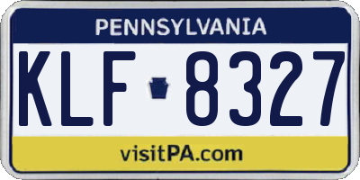 PA license plate KLF8327