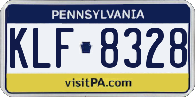 PA license plate KLF8328