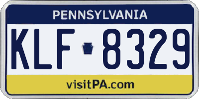 PA license plate KLF8329